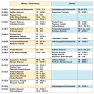 Eine Grafik mit Terminen zu verfügbaren Wiesntisch Plätzen